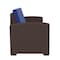 Flash Furniture Seneca Brown Faux Rattan Sofa with All-Weather Navy Cushions DAD-SF1-3-BNNV-GG - alternate 4